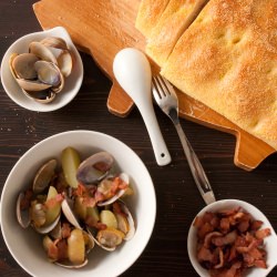 Clams and Potatoes in Bacon Dashi