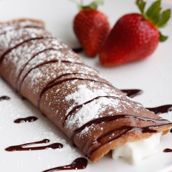 Chocolate Crepes with Strawberries