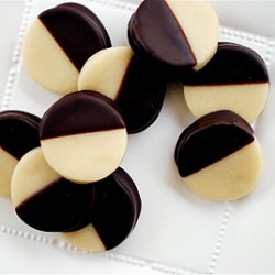 Chocolate-Dipped Marzipan Coins