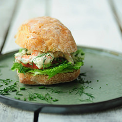 Prawn, Lettuce and Tomato Roll