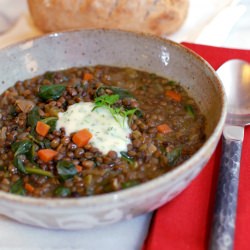 French Green Lentil Soup w/Spinach