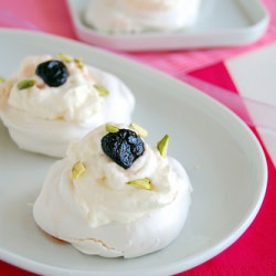 Mini Meringues with Boozy Cherries