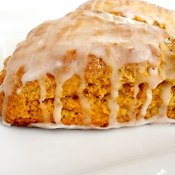 Pumpkin Scones with Spiced Glaze