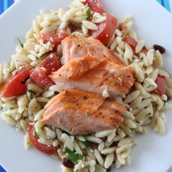 Broiled Salmon with Orzo Salad