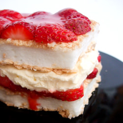 Strawberries & Cream Meringue Cake