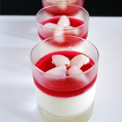 Lychee Panna Cotta with Raspberry