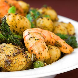 Gnocchi w/ Shrimp Asparagus & Pesto