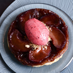 Plum Tart Tatin, Mulled Plum Sorbet