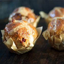 Fig and Sour Cherry Hot Cross Buns