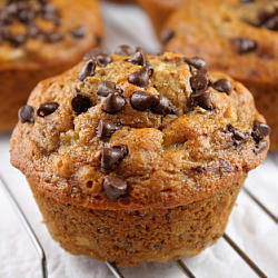 Honey Banana Chocolate Chip Muffins