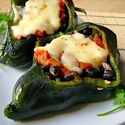 Vegetarian Stuffed Poblano Peppers