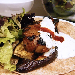 Griddled Lamb and Aubergine Wrap