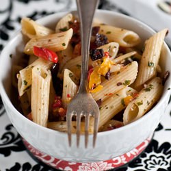 Pasta with Olive and Grilled Pepper