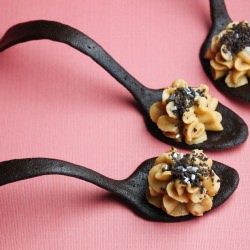 Peanut Butter Mousse in Tuile Spoon