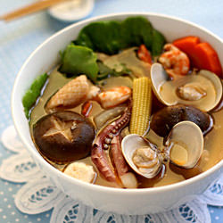 Seafood Soup with Sha Cha Sauce