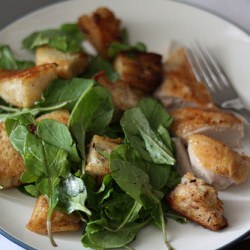 Chicken, Croutons, and Wilted Greens