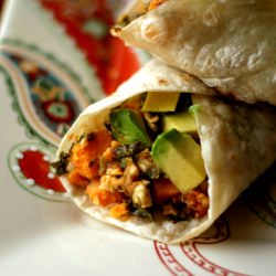 Bacon, Kale, and Sweet Potato Wraps