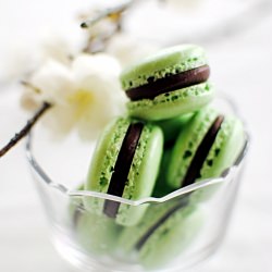 Grasshopper Mint Macarons