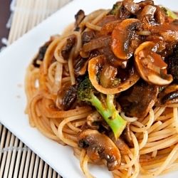 Baby Portobello Spaghetti
