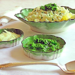 White Risotto with Fava Puree