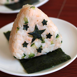 Onigiri with Salmon and Cucumber