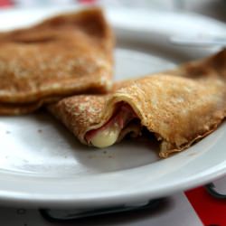 Cheese and Ham Crepes for Breakfast