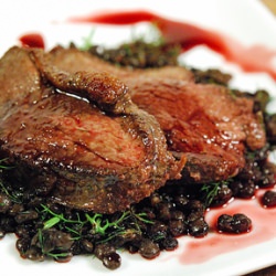 Wild Goose Breast with Lentils