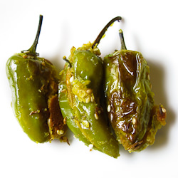 Whole stuffed chillies