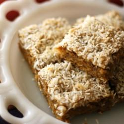 Toasted Coconut and Ginger Blondies