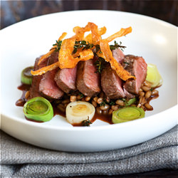 Venison Steak, Red Wine Sauce