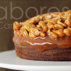 Caramel-Peanut-Topped Brownie Cake