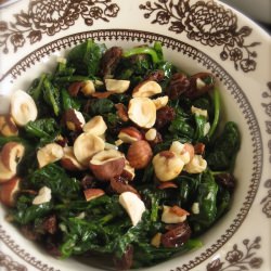 Spinach with Raisins and Nuts