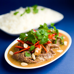 Thai Red Beef Curry in Sweet Peanut