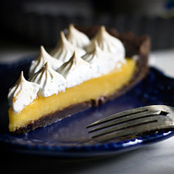 Chocolate Tangerine Meringue Tart