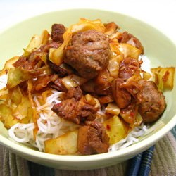 Spicy Kimchi Chicken and Cabbage