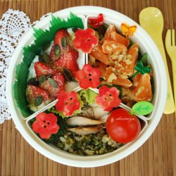 Red Spring Blossoms Bento