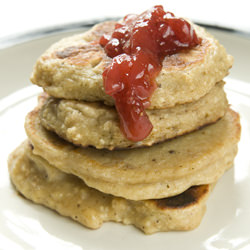 Matzo Pancakes with Raspberry Sauce
