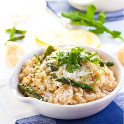 Asparagus Risotto with Arugula