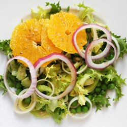 Orange, Pea and Leek Salad