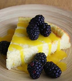 Goat Cheese Cake with Mango Sauce