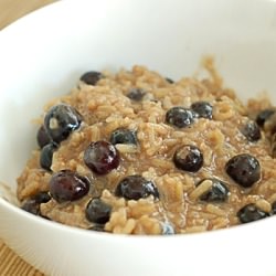 Brown Rice Pudding with Blueberries