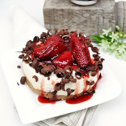 Cream Cakes with Roasted Strawberries