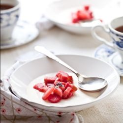 Lavender and Rhubarb Panna Cotta