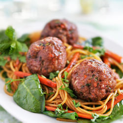 Turkey Meatballs with Asian Noodles