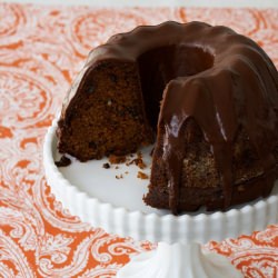 Pumpkin Spice Cake, Chocolate Glaze