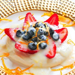 Lemon Glaze Fruit Custard