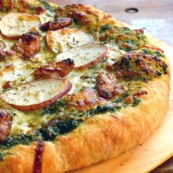 Pesto Pizza w/Rosted Garlic, Potatoes