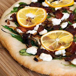 Lemon, Bacon, Goat Cheese Flatbread