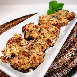 Cheese & Sausage Stuffed Mushrooms
