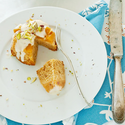 Rhubarb Pear Sponge Pudding